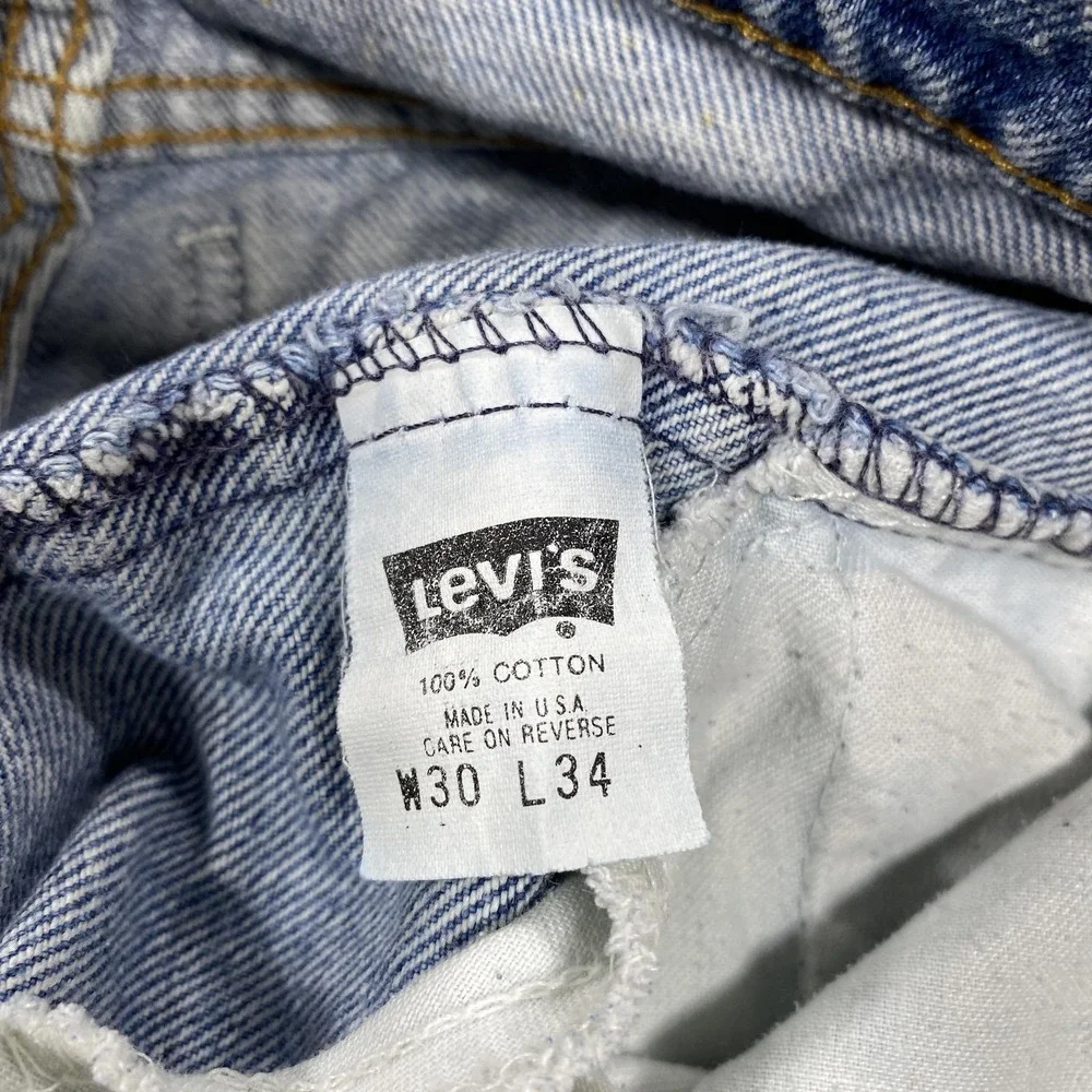 Vintage Levis 525 Jeans Mens 30x34‎ Blue Straight Acid Wash Orange Tab USA